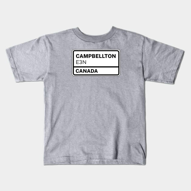 Campbellton	E3N Zip Code Kids T-Shirt by Rajadrone